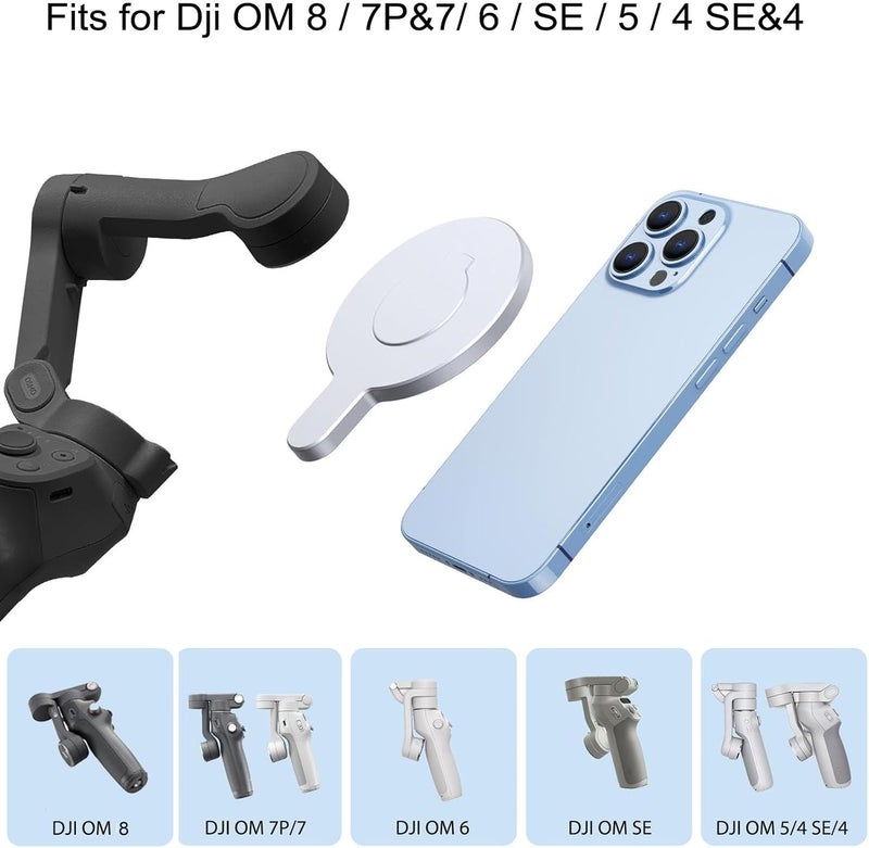 Aerbeis حامل هاتف مغناطيسي من DJI - لموديلات Magsafe DJI Osmo Mobile 8 7P 7 SE 6 5 4 مع مشبك مغناطيسي وحلقة حامل وسريع الإطلاق لملحقات مثبت OM - Image 5